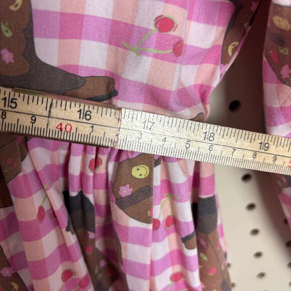 NWOT Megan Crosby Lila Cowboy Dress Pink Gingham Mini Puff-Sleeve Boot-Print - Picture 6 of 9